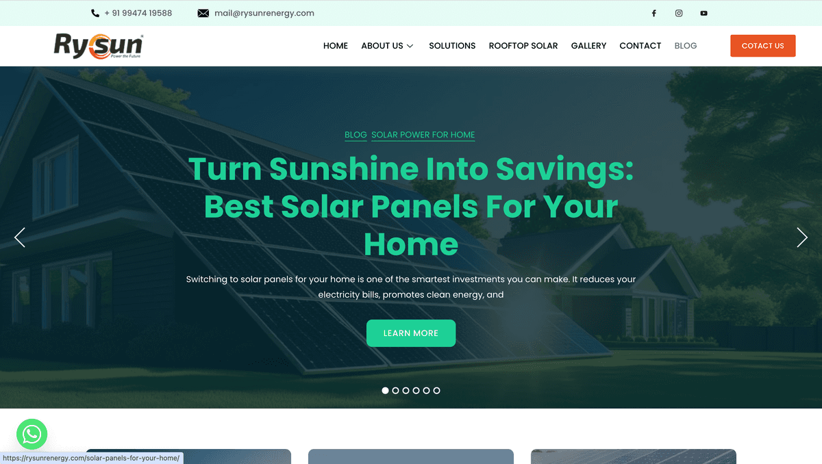 RysunEnergy: Powering the Future with a Dynamic WordPress Solar Platform - Image 2