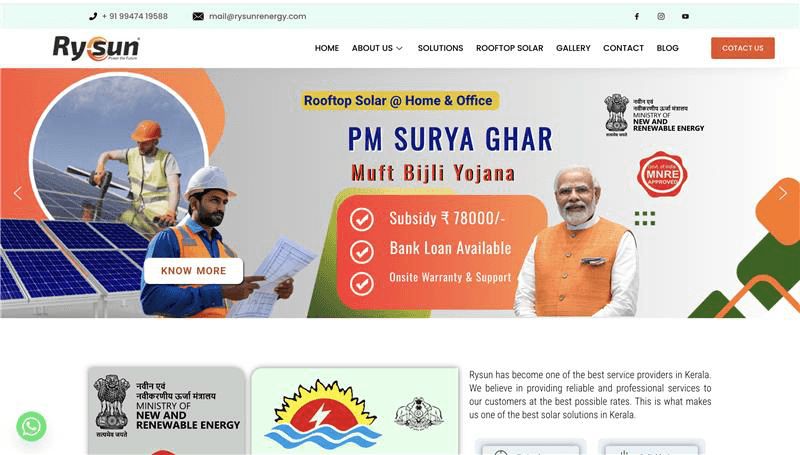 RysunEnergy: Powering the Future with a Dynamic WordPress Solar Platform
